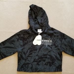 Diadora Crop Boxy Hooded Sweatshirt Women/Girls Size XXS